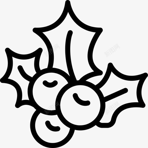 槲寄生浆果圣诞节图标svg_新图网 https://ixintu.com 假日 圣诞老人 圣诞老人假日大纲 圣诞节 槲寄生 水果 浆果 装饰 雪花
