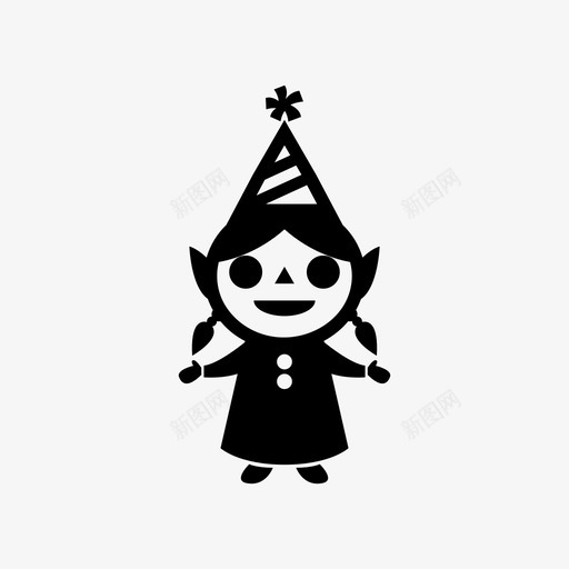 小仙女神话生物长耳朵图标svg_新图网 https://ixintu.com 圣诞节 女孩 小仙女 拥抱 欢乐 派对 神话生物 衣服 长耳朵