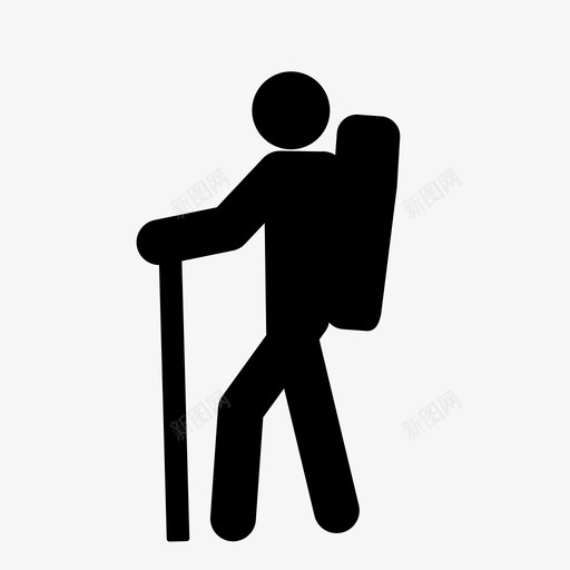 背包客人物体图标svg_新图网 https://ixintu.com 人 大 徒步旅行者 时间表 月亮 物体 背包客 营地 负担 露营图标实心