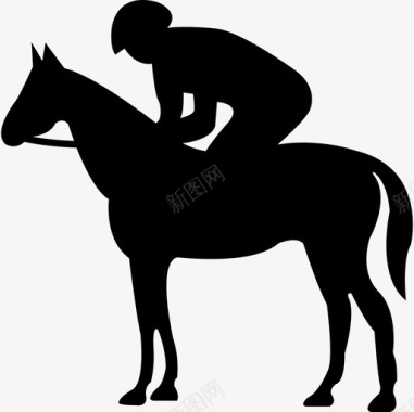 安静的马与骑师剪影运动马2图标图标