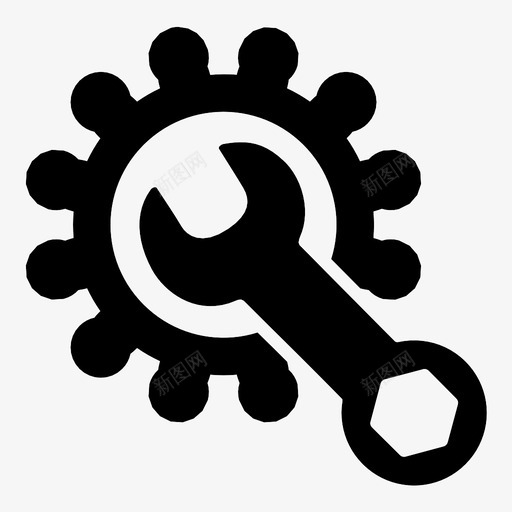 设置技术扳手图标svg_新图网 https://ixintu.com 仪表 工业 工具 扳手 技术 控制 改进 校准 设置 调整