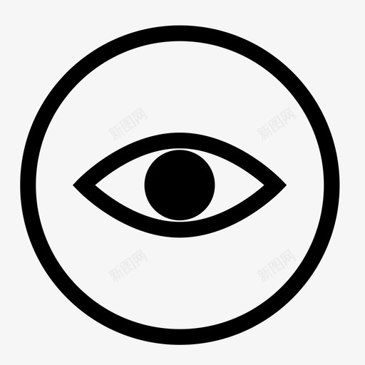 眼睛视觉视图图标svg_新图网 https://ixintu.com 人类 器官 圆形白色基本用户界面集2 看 眼睛 缩放 观察 视力 视图 视觉
