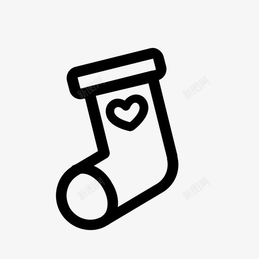 圣诞袜惊喜袜子图标svg_新图网 https://ixintu.com 圣诞节 圣诞袜 它的圣诞节时间 惊喜 挂 烟囱 礼物 糖果 袜子 装饰