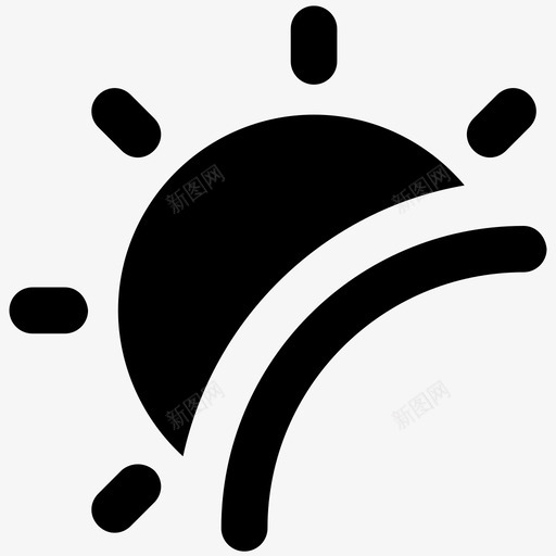 日出夏日大胆的固体图标svg_新图网 https://ixintu.com 夏日大胆的固体图标 日出