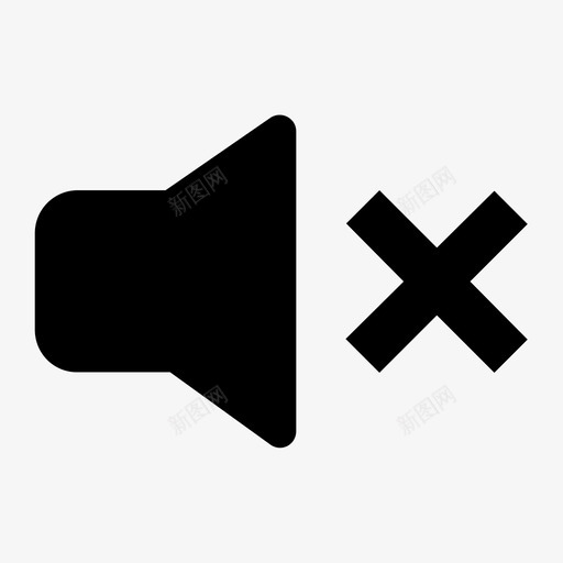 静音扬声器关闭无声音图标svg_新图网 https://ixintu.com ui套件 扬声器关闭 无声音 聋哑 静音 音量