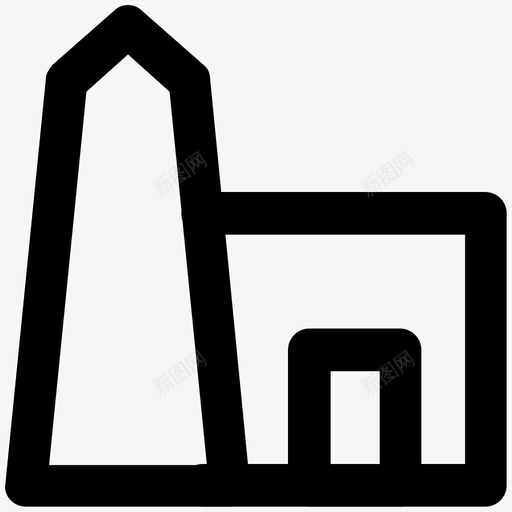 庙宇建筑和家具加粗线条图标svg_新图网 https://ixintu.com 庙宇 建筑和家具加粗线条图标