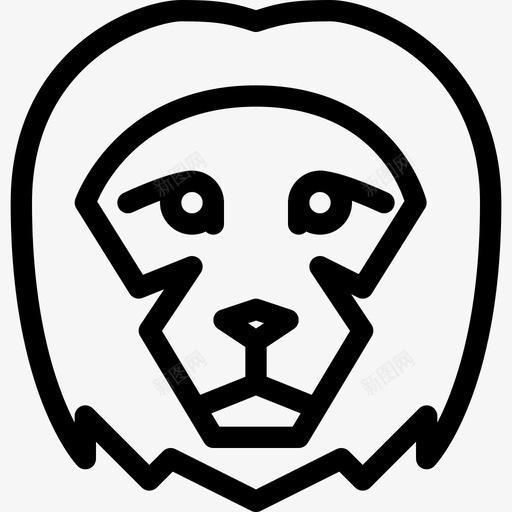 狮子非洲动物图标svg_新图网 https://ixintu.com 丛林 动物 动物线图标 捕食者 森林 狮子 野生 非洲 鬃毛