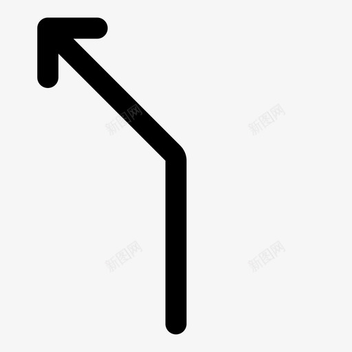左转道路路径图标svg_新图网 https://ixintu.com 在哪里 左转 方向 标记 箭头 路径 转向箭头 进入 道路