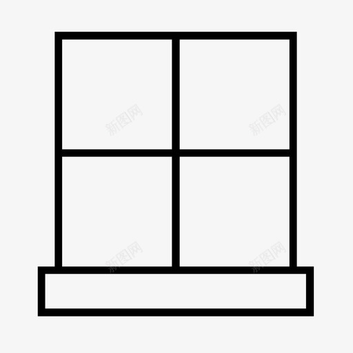 窗户窗帘窗台图标svg_新图网 https://ixintu.com 剖面 家居装饰 窗台 窗帘 窗户 窗格 阴影