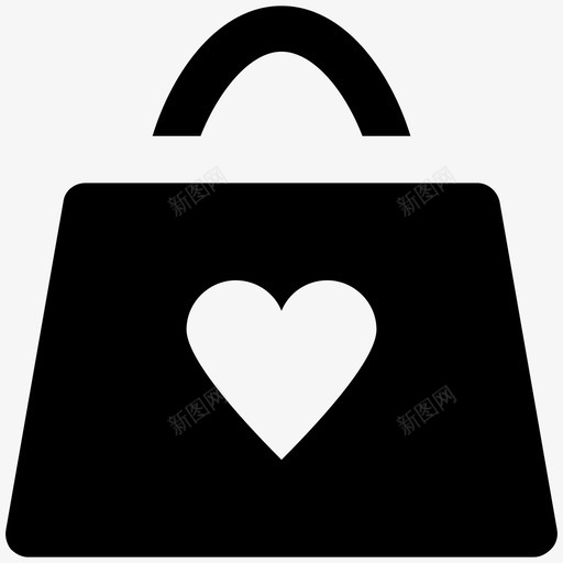 女士手袋爱情和浪漫大胆的固体图标svg_新图网 https://ixintu.com 女士手袋 爱情和浪漫大胆的固体图标
