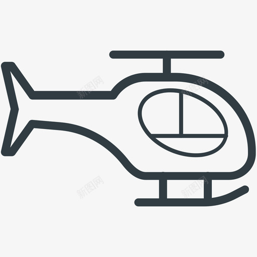 直升机运输线图标svg_新图网 https://ixintu.com 直升机 运输矢量线图标