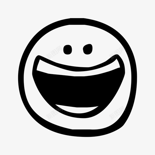 笑脸情绪图标svg_新图网 https://ixintu.com 咯咯笑 大嘴 情绪 画表情 笑 脸 表情符号