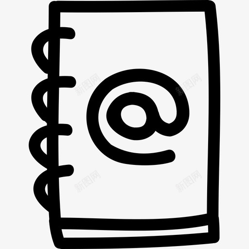 手绘接触簿工具用具手绘图标svg_新图网 https://ixintu.com 工具用具 手绘 手绘接触簿