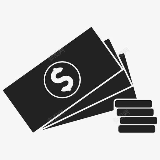 美元货币经济图标svg_新图网 https://ixintu.com 储蓄 商业 现金 硬币 经济 美元 货币 钞票 银行 零钱