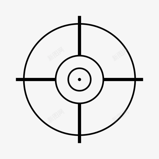 纵列字幕狙击手简单图标svg_新图网 https://ixintu.com 中心 十字线 圆形 射击 狙击手 瞄准 简单 纵列字幕 靶心