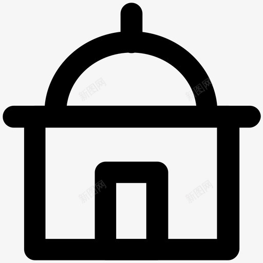 清真寺建筑和家具加粗线条图标svg_新图网 https://ixintu.com 建筑和家具加粗线条图标 清真寺