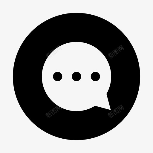 语音泡泡想法思考图标svg_新图网 https://ixintu.com 圆形黑色聊天应用程序图标 对话 思考 想法 担心 注意 消息 聊天 语音泡泡 问题