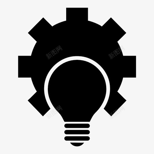 灯泡配置电源选项图标svg_新图网 https://ixintu.com 想法 机器 灯 灯泡配置 电 电源 能量 设置 选项 齿轮