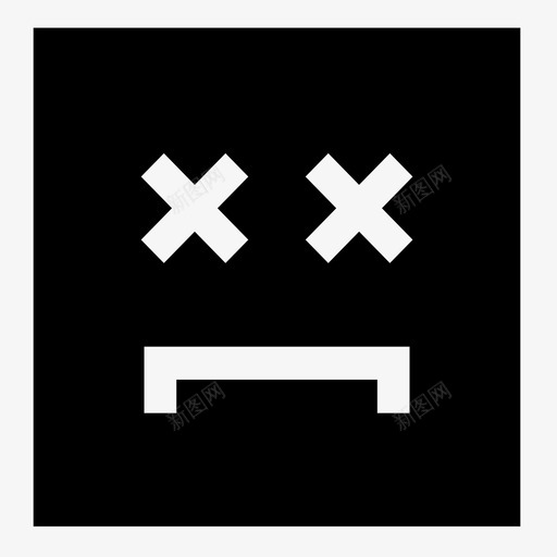 悲伤愤怒死亡图标svg_新图网 https://ixintu.com 人 悲伤 情绪 愤怒 死亡 沮丧 皱眉 脸