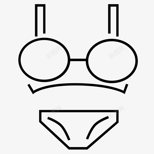 泳装时尚服装系列图标svg_新图网 https://ixintu.com 时尚服装系列图标 泳装