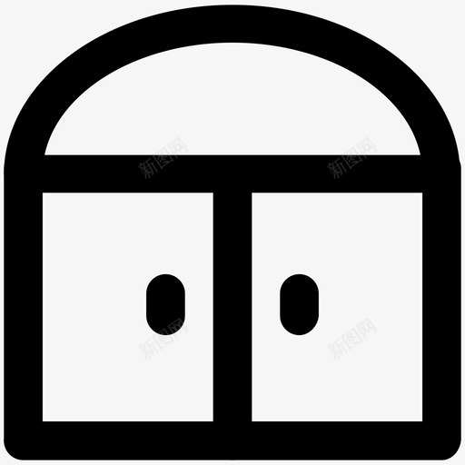 门建筑和家具加粗线条图标svg_新图网 https://ixintu.com 建筑和家具加粗线条图标 门