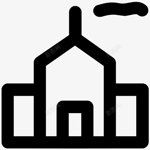 厂房工业粗体线图标svg_新图网 https://ixintu.com 厂房 工业粗体线图标