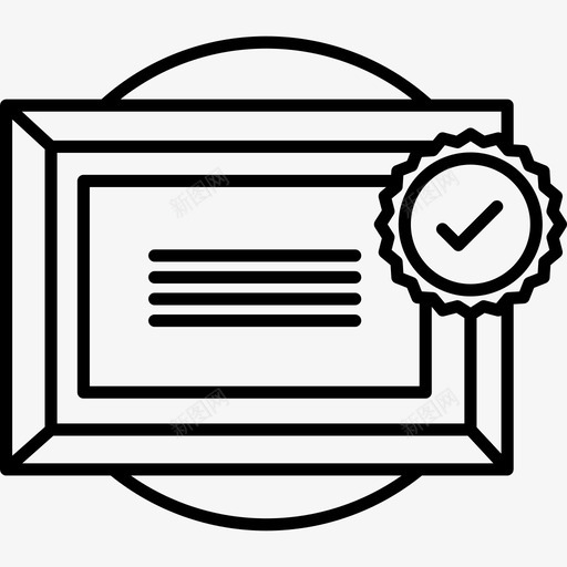 证书有框架学历几笔图标svg_新图网 https://ixintu.com 几笔 学历 证书有框架