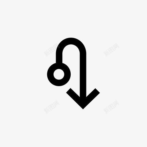 向下动作手势图标svg_新图网 https://ixintu.com 下降 动作 向下 圆圈 手势 方向 移动 箭头 连接