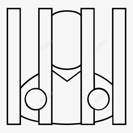 囚犯牢房背后图标svg_新图网 https://ixintu.com 判刑 囚犯 小偷 牢房 监狱 职业概述 背后 非法