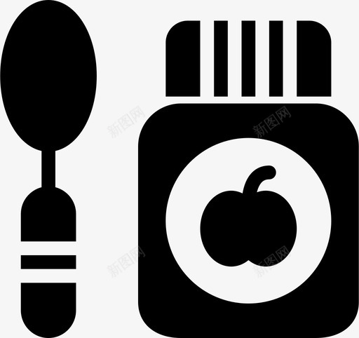 婴儿食品营养牛奶图标svg_新图网 https://ixintu.com 儿童 勺子 喂食器 婴儿固体 婴儿食品 牛奶 营养 饮食