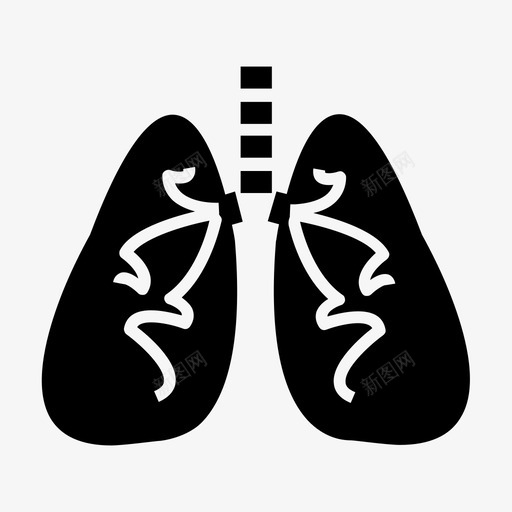 肺氧烟图标svg_新图网 https://ixintu.com 呼吸 扩张 气道 氧 烟 癌症 肺 肺科 身体部位