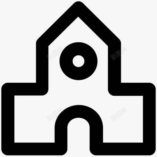 庙宇建筑和家具加粗线条图标svg_新图网 https://ixintu.com 庙宇 建筑和家具加粗线条图标