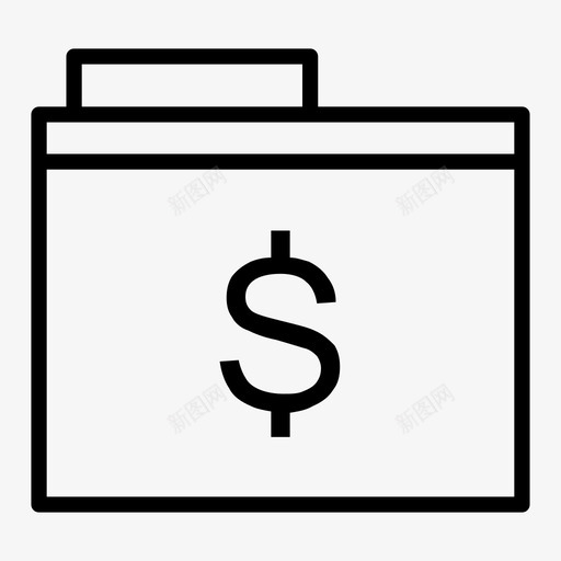 文件夹现金收款图标svg_新图网 https://ixintu.com 收款 文件 文件夹 现金 组织 美元 财务 资金