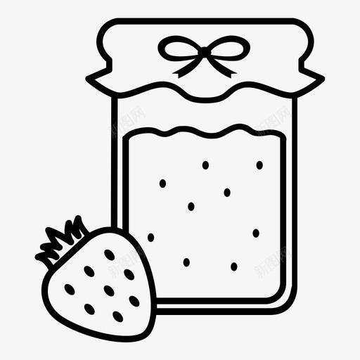 草莓酱甜味涂抹图标svg_新图网 https://ixintu.com 保存 材料 涂抹 甜味 甜点 罐子 草莓酱 面包店概述 项目 食物