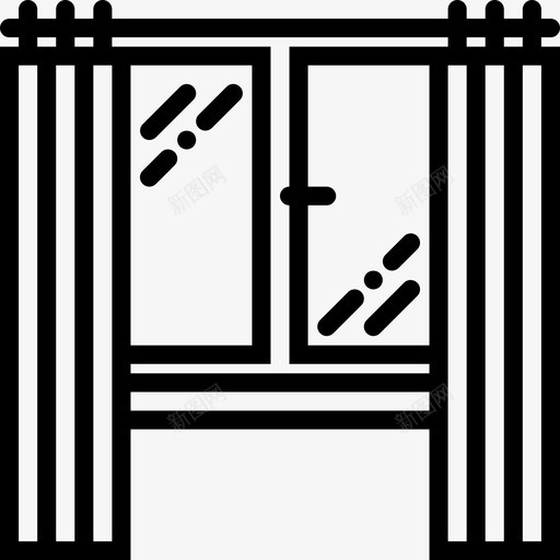 内窗墙景图标svg_新图网 https://ixintu.com 关 内窗 墙 庭 开 户 户轮廓 景