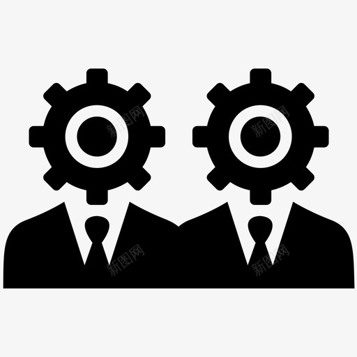 管理wiztwo图标svg_新图网 https://ixintu.com boss bsuiensman business businessseo第4卷 cogs gears two wiz 同事 管理