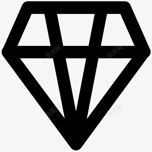 钻石搜索引擎优化和营销黑线图标svg_新图网 https://ixintu.com 搜索引擎优化和营销黑线图标 钻石