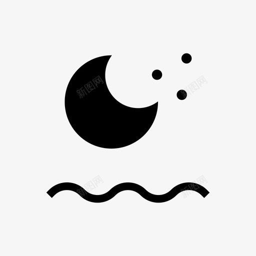 月亮海滩夜晚夏天图标svg_新图网 https://ixintu.com 夏天 夜晚 太阳 户外 手表 月亮海滩 水