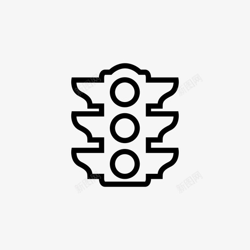 红绿灯车辆交通图标svg_新图网 https://ixintu.com 交叉口 交通 信号 停车 红绿灯 街道 让行 车辆 通行 道路