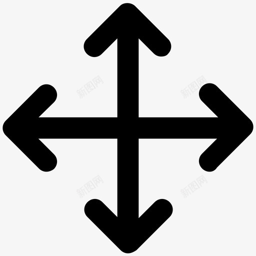 纵横交错的箭头开发粗体线条图标svg_新图网 https://ixintu.com 纵横交错的箭头 设计开发粗体线条图标