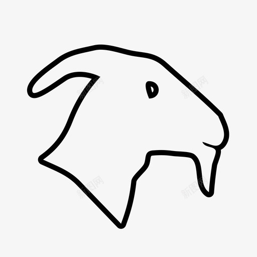 山羊动物食品图标svg_新图网 https://ixintu.com 动物 四足 头 奶 山羊 手绘 无害 肉 肉轮廓 食品