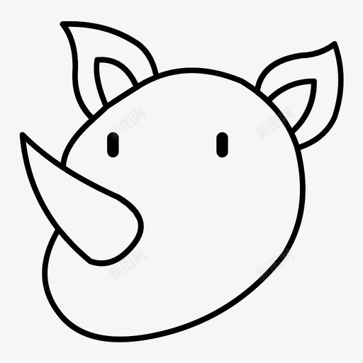 犀牛非洲动物图标svg_新图网 https://ixintu.com 动物 大 涂鸦 犀牛 角 触摸 非洲