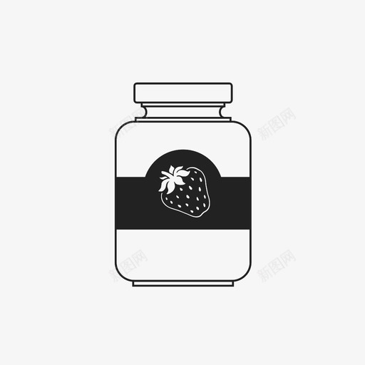 草莓酱甜点食品图标svg_新图网 https://ixintu.com 抹酱 水果 浇头 甜点 红色 草莓酱 食品