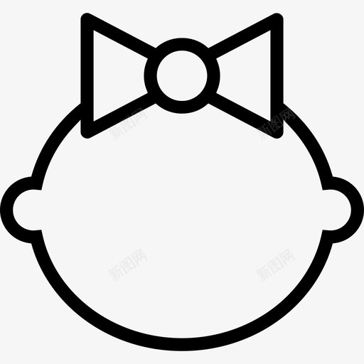 女孩婴儿轮廓图标svg_新图网 https://ixintu.com 女孩 婴儿轮廓