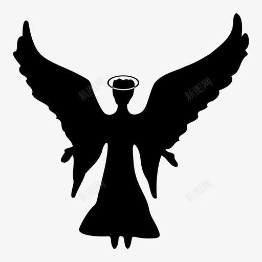 带光环的天使天使图标svg_新图网 https://ixintu.com 天使 带光环的天使