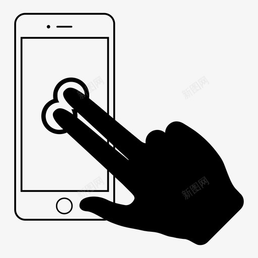 两个手指轻触触摸屏触摸手势图标svg_新图网 https://ixintu.com 两个手指轻触 放大 智能手机手势 突出显示 脉冲 触摸屏 触摸手势 选择