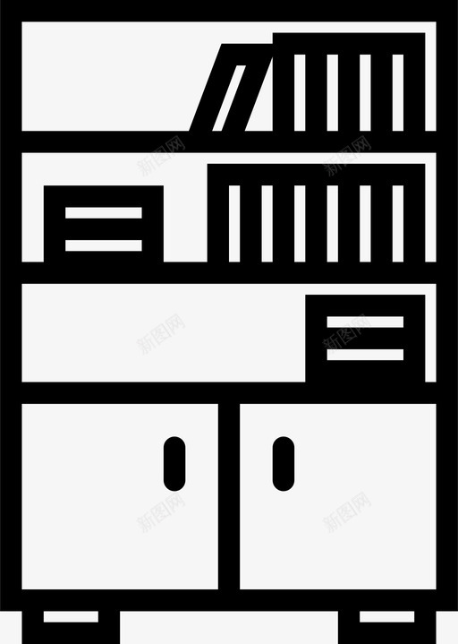 书架橱柜家具图标svg_新图网 https://ixintu.com 书架 家具 户型 户型轮廓 房子 架子 橱柜
