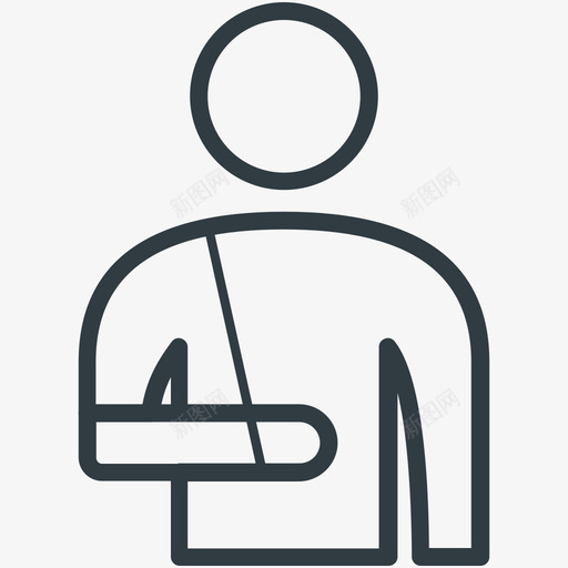 手臂骨折医疗和健康向量线图标svg_新图网 https://ixintu.com 医疗和健康向量线图标 手臂骨折
