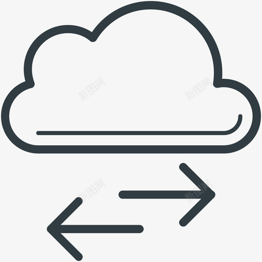 带箭头的云天气线图标svg_新图网 https://ixintu.com 天气矢量线图标 带箭头的云