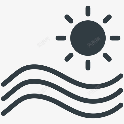 夏季凉爽的日落图标svg_新图网 https://ixintu.com 夏季凉爽的矢量 日落图标